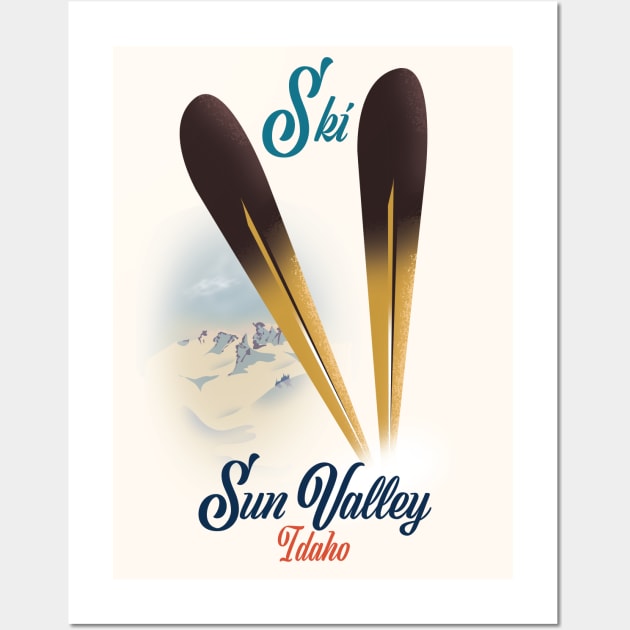 Sun Valley Idaho ski poster Wall Art by nickemporium1